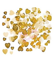 gold & ivory confetti hearts