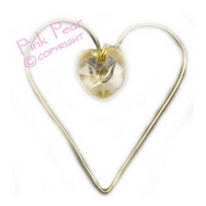 gold wired heart with jewel