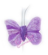 feather glitter butterfly - purple