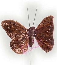 feather glitter butterfly - chocolate brown