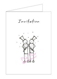 top hat grooms invitation (pack of 6)