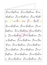 rainbow wording invitation (pack of 6)