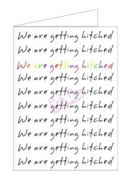 rainbow getting hitched invitation (pack of 6)