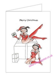 lesbian santa xmas card