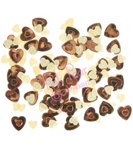 chocolate brown & ivory confetti hearts