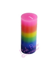 rainbow pillar candle