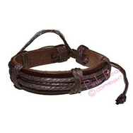 brown leather wristlet