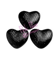 foil hearts - black
