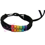 leather rainbow bracelet