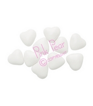 mini chocolate hearts - white