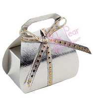 handbag box - shiny silver