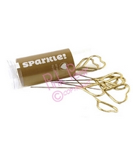 heart sparklers - gold