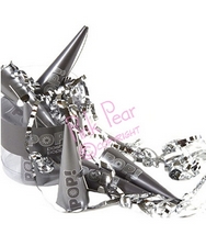stylish tub of party poppers - silver