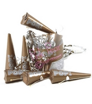 stylish tub of party poppers - gold