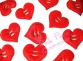 satin heart - red