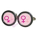 pink female symbol cufflinks