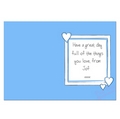 blue heart label card