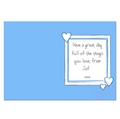 blue heart label card