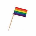 12 rainbow cocktail stick flags