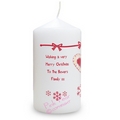 personalised christmas heart candle