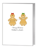 lesbian gingerbread women couple card