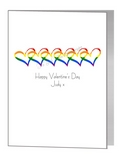 valentine card - interlinked rainbow hearts