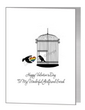 valentine card - lovebirds cage