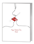 valentine card - female kiss outline