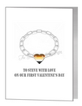 valentine card - chain with bear pride heart