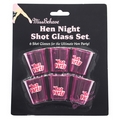 pink hen party shot glasses (6 pack)