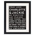 personalised typography framed print