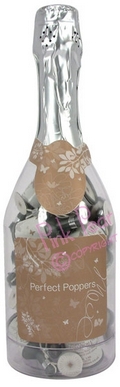 champagne bottle of party poppers