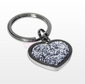 diamante heart keyring