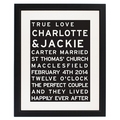 personalised typography framed print