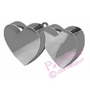 balloon weight - double heart (silver)