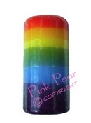 rainbow pillar candle