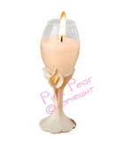 calla lily champagne glass candle