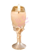 hearts champagne glass candle