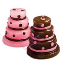 candle - polka dot cake (pink)