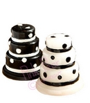 candle - polka dot cake (black)