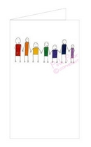 funky rainbow men card