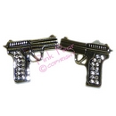 crystal pistol cufflinks