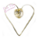 gold wired heart with jewel