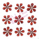 self adhesive acrylic gem flowers - red