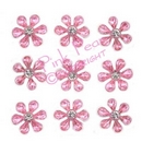 self adhesive acrylic gem flowers - pink