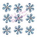 self adhesive acrylic gem flowers - blue