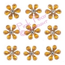 self adhesive acrylic gem flowers - gold