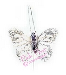 feather glitter butterfly - silver