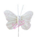 feather glitter butterfly - ivory