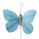 feather glitter butterfly - blue